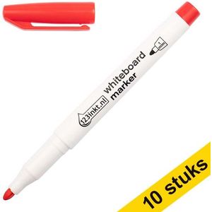 Aanbieding: 10x 123inkt whiteboard marker rood (1 mm rond)