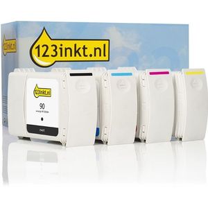 123inkt huismerk vervangt HP 90 multipack + 3 kleuren Inktcartridge (123inkt huismerk)