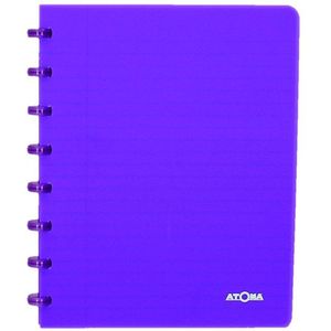 Atoma Trendy geruit schrift A5 transparant paars 72 vel (5 mm)