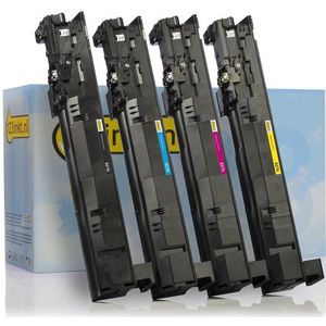 Toner Aanbieding: 123inkt huismerk set voor HP 827A: HP CF300A, CF301A, CF302A, CF303A zwart + 3 kleuren