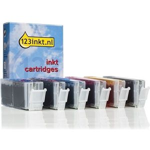 Inktcartridge Canon PGI-580PGBK XXL / CLI-581 XXL aanbieding: 2 zwart + 4 kleuren (123inkt huismerk)