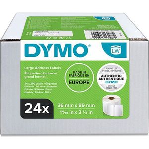 Dymo S0722390 / 13187 brede adresetiketten voordeelverpakking 24 stuks 99012 (origineel)