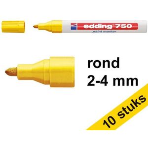 edding 751 lakmarker - wit - 10 verfstiften - ronde punt 1-2 mm - verfpen voor glas, stenen, hout, plastic, papier - waterproof, hoge dekking