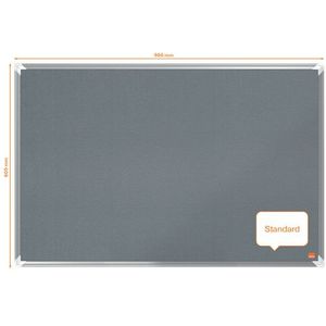 Nobo Premium Plus prikbord vilt 90 x 60 cm grijs