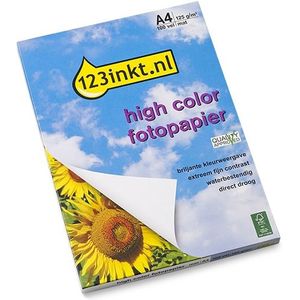 123inkt High Color mat fotopapier 125 grams A4 (100 vel) FSC® Mix 70%
