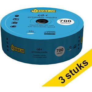 Aanbieding: 3x 123inkt cd-r 80 min. printable 25 stuks op spindel