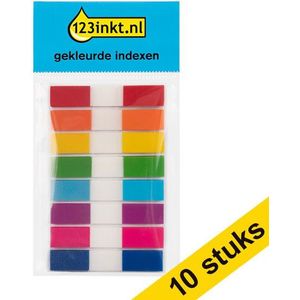 Aanbieding: 10x 123inkt index smal assorti 45 x 8 mm (8 x 20 tabs)