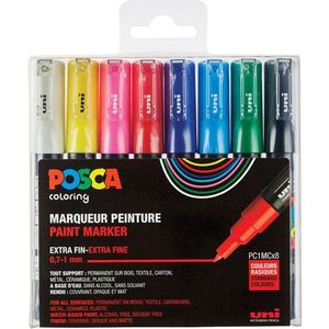 POSCA PC-1MC verfmarkerset (0,7 - 1 mm conisch) 8 stuks