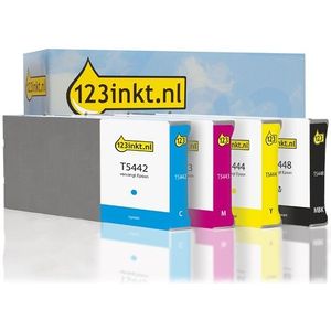 Epson aanbieding: T544-serie zwart + 3 kleuren Inktcartridge (123inkt huismerk)
