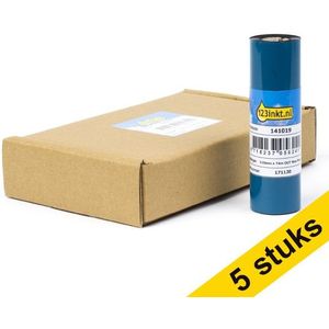 123inkt huismerk vervangt Aanbieding: 5x Zebra 3200 wax/hars ribbon (03200GS11007) 110 mm x 74 m (5 ribbons)