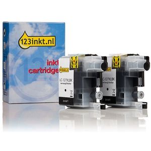 123inkt huismerk vervangt Brother LC-127XLBKBP2 dubbelpak zwart