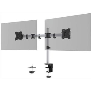 Durable Select monitorarm voor 2 monitoren zilver (met klem en bladdoorvoer)