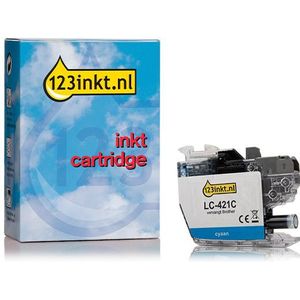 123inkt huismerk vervangt Brother LC-421C inktcartridge cyaan