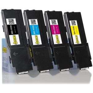 Toner Dell 3760dn/3765dnf aanbieding: 593-11119, 11120, 11121, 11122 zwart + 3 kleuren (123inkt huismerk)
