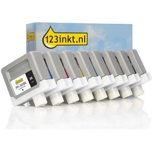 Canon PFI-301 multipack MBK/BK/C/M/Y/PC/PM/GY Inktcartridge (123inkt huismerk)