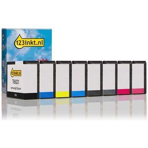 Epson aanbieding: T6021, 2, 4, 5, 7, 9, B, C zwart + 7 kleuren Inktcartridge (123inkt huismerk)