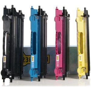 Toner Aanbieding: 123inkt huismerk vervangt Brother TN-135 BK / C / M / Y zwart + 3 kleuren