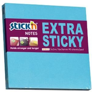 Stick'n extra sticky notes blauw 76 x 76 mm
