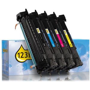 Aanbieding: 123inkt huismerk set voor HP 824A: HP CB384A, 85A, 86A, 87A drum zwart + 3 kleuren