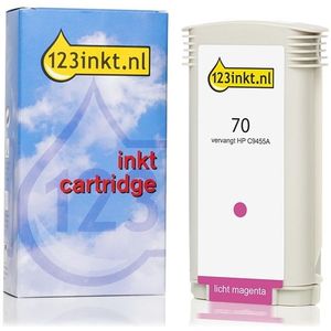 123inkt - Huismerk - Inktcartridge - Licht Magenta - Vervangt HP 70 (C9455A) - Inhoud 130 ml