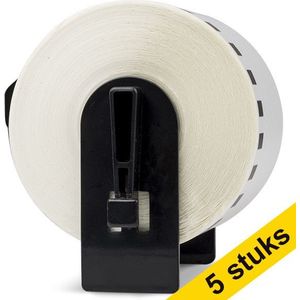 Aanbieding: 123inkt huismerk vervangt 5x Brother DK-44605 verwijderbare papiertape geel