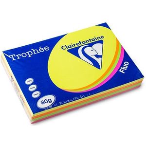 Clairefontaine multipack fluor roze/geel/oranje/groen 80 grams A3 (4 x 125 vel)