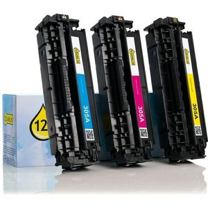 Toner 123inkt huismerk vervangt HP 305A (CF370AM) multipack cyaan/magenta/geel