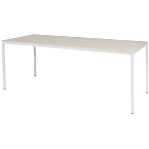 Schaffenburg Domino Basic vergadertafel wit frame lindberg eiken blad 200 x 80 cm