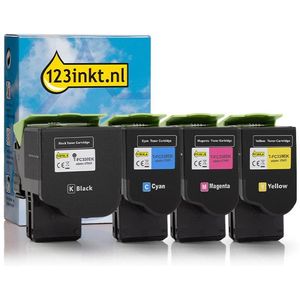 Toner Toshiba T-FC338E aanbieding: zwart + 3 kleuren (123inkt huismerk)