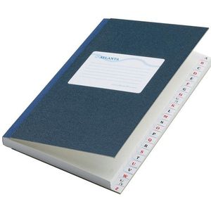 Atlanta notitieboek blauw met A-Z index 165 x 105 mm 192 vel gelinieerd