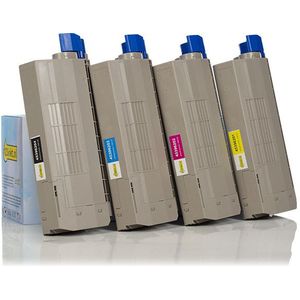 Toner OKI aanbieding: 45396204, 03, 02, 01 zwart + 3 kleuren (123inkt huismerk)
