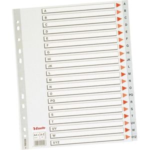 Esselte 100112 plastic indexen A4 grijs met 20 tabs A-Z (11-gaats)