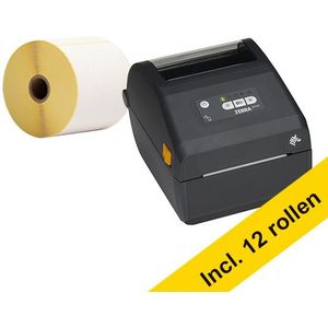 Zebra ZD421d direct thermal labelprinter met ethernet + 12 label rollen