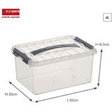 Sunware - Q-line opbergbox 6L transparant metaal - 30 x 20 x 14,3 cm