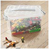 Sunware - Q-line opbergbox 6L transparant metaal - 30 x 20 x 14,3 cm