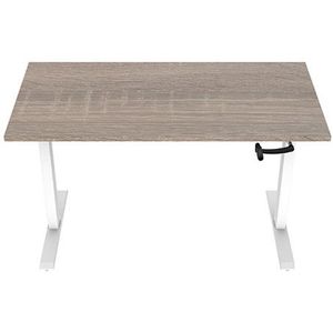 123inkt Slinger zit-sta bureau wit frame Robson blad 160 x 80 cm