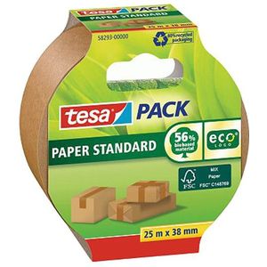 Tesa Paper Standard verpakkingstape bruin 38 mm x 25 m (1 rol)