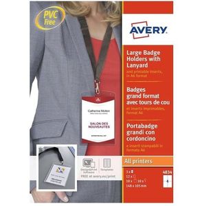 Avery Zweckform 4834 badgehouder lanyard set 105 x 148 mm (10 stuks)