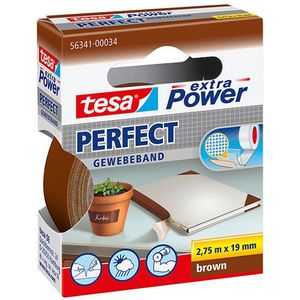 Tesa Extra Power Perfect textieltape bruin 19 mm x 2,75 m