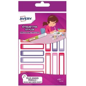 Avery Family RESM30F mini etiketten 50 x 10 mm assorti rood/paars (30 stuks)