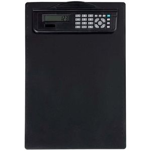 Maul kunststof klembord met rekenmachine zwart A4 staand