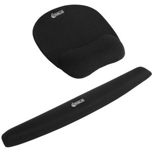 Combi aanbieding: 123inkt muismat en toetsenbord polssteun zwart