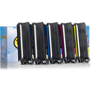 Toner Aanbieding: 123inkt huismerk vervangt Brother TN-421 BK / C / M / Y (2 zwarte + 3 kleuren)