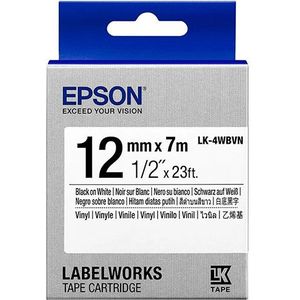 Epson LK-4WBVN tape zwart op wit 12 mm (origineel)