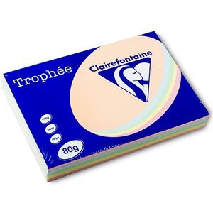 Clairefontaine multipack zalm/blauw/groen/kanariegeel/roze 80 grams A3 (5 x 100 vel)