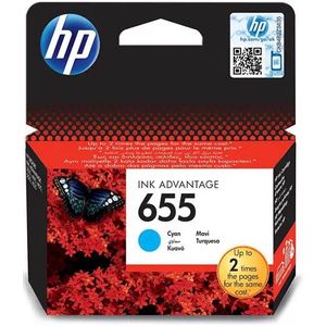 HP - 655 - Inktcartridge - Cyaan - Origineel - Capaciteit 600 pagina's