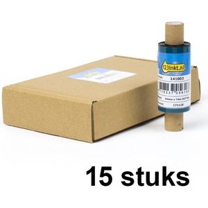 123inkt huismerk vervangt Aanbieding: 15x Zebra 2300 wax ribbon (02300GS06407) 64 mm x 74 m