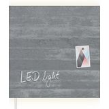 Sigel magnetisch glasbord 48 x 48 cm betondesign LED light