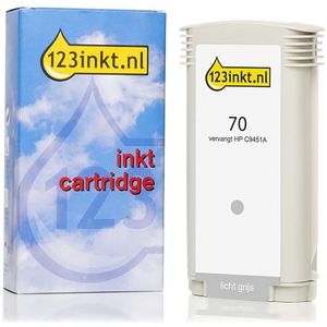 123inkt - Inktcartridge - Lichtgrijs - Vervangt HP 70 (C9451A) - Inhoud 130 ml