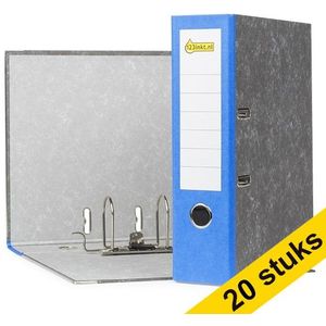 Aanbieding: 20x 123inkt ordner A4 karton blauw 80 mm